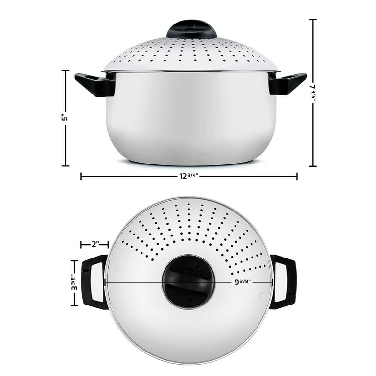 DOITOOL Stovetop Stainless Steel Pasta Pot with Strainer Lid, Nonstick  Spaghetti Pot Noodles Cooking Pot for Cooking Pasta Noodle Veggie or Sauce