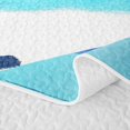 thumbnail image 5 of Erosebridal Modern Oil Painting Twin Quilt Set, Blue White Stripe Twin Coverlet Set, Navy Reversible 2 Pieces 1 Bedspread and 1 Pillowcase, 5 of 7