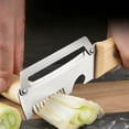 thumbnail image 1 of WUSUOWEI 1PC Stainless Steel Scallion Slicer,Advanced Functional Kitchen Vegetable Peeler,Heavy Duty Ergonomic Handle,Manual Vegetable Strip Cutter for Kitchen Prep,Kitchen Use,Veggie Peeler, 1 of 8