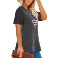 thumbnail image 2 of Anbech Women Plus Size 4th of July Heart Printed T-Shirts Graphic LOVE Heart Short Sleeves Tees, 2 of 4