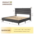 thumbnail image 5 of Queen Size Bed Frame with Storage Platform Upholstered Bed Frame with Adjustable Headboard & Charge Station,Gray, 5 of 8