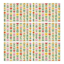 Pioneer Flower Floral Print Pattern Summer Placemats Table Placemats Set Of 6-Linen Kitchen Washable Placemats Table Mats 12x18 Inch Non-Slip Heat Resistant