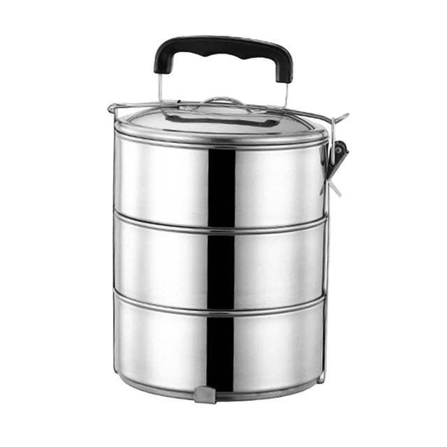 Stackable Lunch Box, Food Lunch Container Leakproof Adult Lunch Box, Stainless Steel Bento Lunch Container for Outdoor, Camping, Office, Worker 3 layer