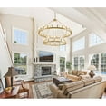thumbnail image 3 of LovingAHome 36-Light Farmhouse Lighting 47'' 2 Layer Gold Wagon Wheel Chandelier for Porch Living Room, 3 of 9