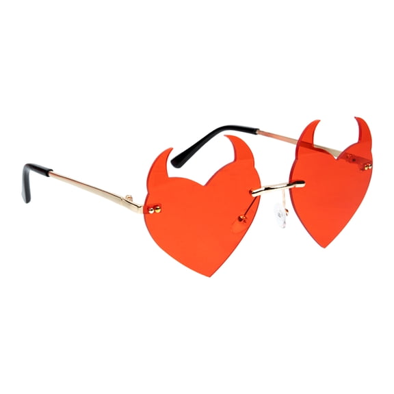 HOMEMAXS  Sunglasses for Women Heart Love Rimless Fashion Man Women's Red