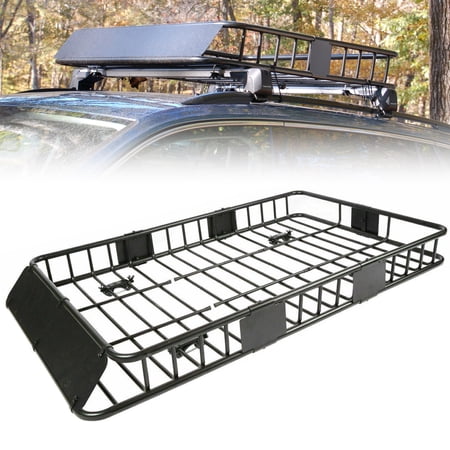 Hecasa 64" Steel Expandable Roof Rack Cargo 250Lbs, Car Top Luggage Storage Holder,Roof Rack Cargo Carrier Basket