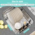 thumbnail image 2 of DPZM Expandable 304 Stainless Steel Dish Drying Rack,Dish Rack,L16.1-22.8''xW11.8''xH5.1'' Drying Rack Kitchen,Kitchen Sink Organizer,Over The Sink Dish Drying Rack with 1Pcs Black Chopstick Holder, 2 of 6