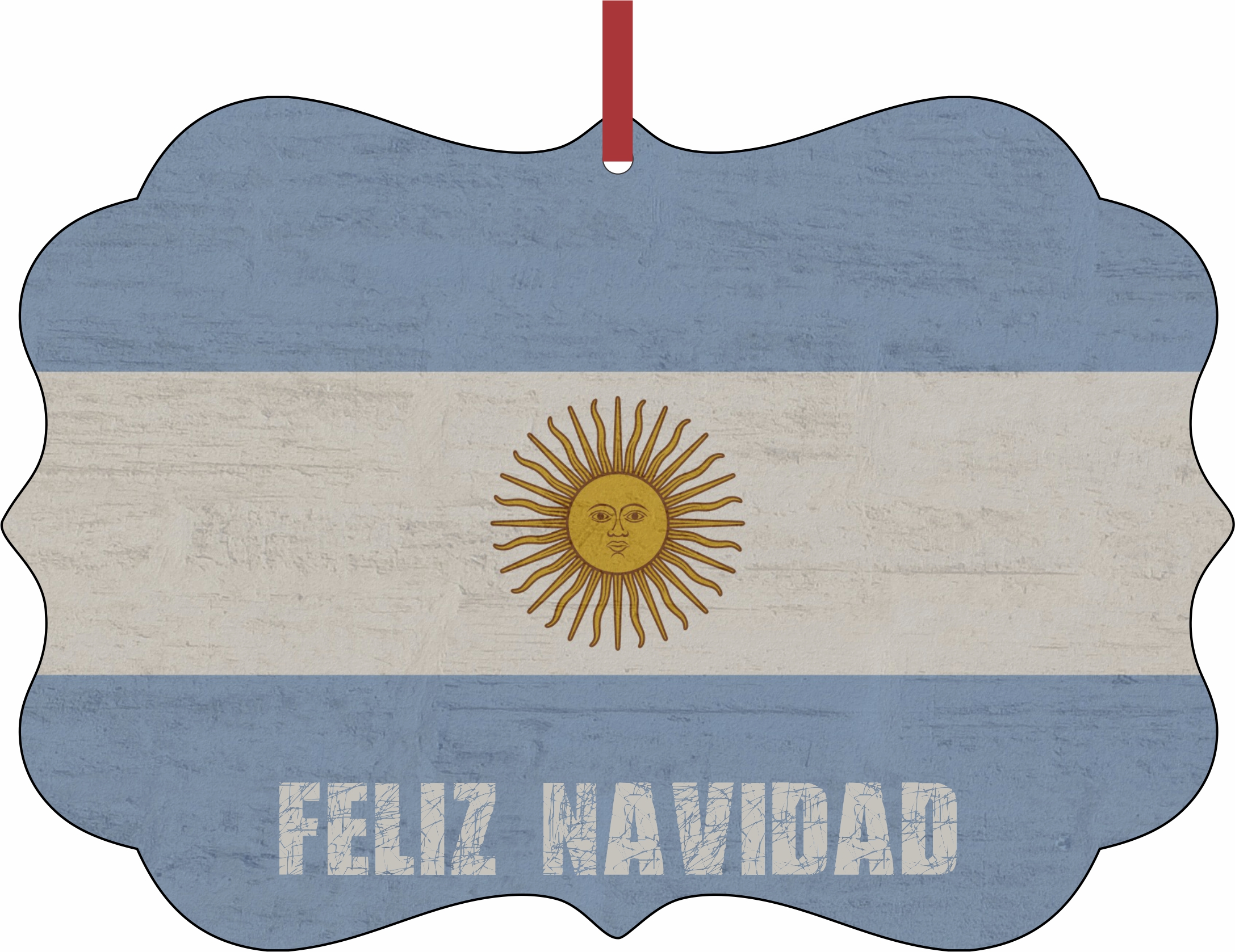 Argentina Flag Feliz Navidad Hanging Benelux Shaped Tree Ornament