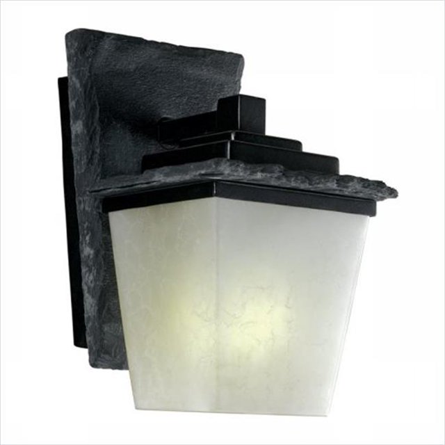 Kenroy Home 70507SL Flintridge Outdoor Small Wall Lantern- Distressed Black Slate Finish