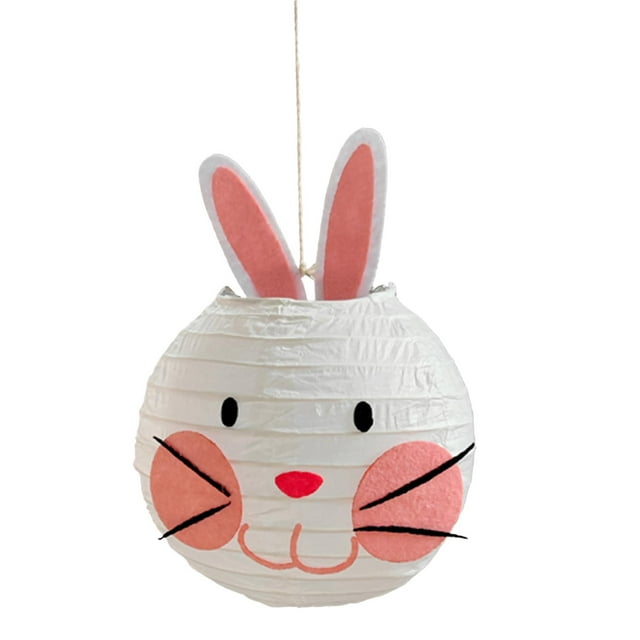 Bunny Lantern Hanging Animal Paper Lantern Decorative for Garden Spring Festival