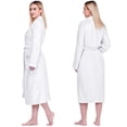 thumbnail image 5 of PAVILIA Robes For Women, Fleece Soft Fluffy Bathrobe, Plush Cozy Long Spa Robe, Satin Trim (S/M, White), 5 of 10