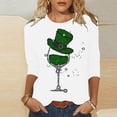 thumbnail image 1 of Meichang Hauts à Manches 3/4 pour Femmes T-Shirts de la Saint-Patrick T-Shirts à Imprimé Irlandais Porte-Bonheur T-Shirts de Fête Col Rond Hauts Irlandais Porte-Bonheur Liquidation de Printemps, 1 of 4