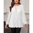 thumbnail image 5 of Cogild Plus Size Sweaters for Women - Long Sleeve Pleated Flowy Top for Casual & Work XL-5XL, 5 of 7