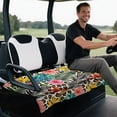 thumbnail image 5 of XYZCANDO Tropical Floral Leopard Golf Cart Seat Cover with 4 Pockets - Universal Washable Non-Slip Protector for 2-Seat Golf Carts, 5 of 9