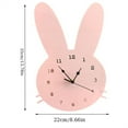 thumbnail image 3 of BallsFHK Cute Rabbit Wooden Mute Wall Clock Bedroom Children's Room Home Decoration, 3 of 4