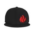 thumbnail image 2 of DouZhe Flat Brim Cap Snapback Hat, Fire Burning Symbols Prints Adjustable Black Adult Baseball Cap, 2 of 7