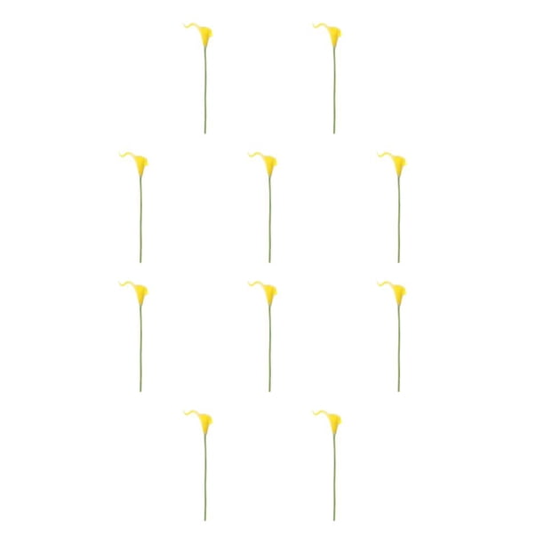 Moyic Calla simulada: elija y estilos para una hermosa decoración de bodas con alta plenitud 3D amarillo puro amarillo puro 10Conjunto