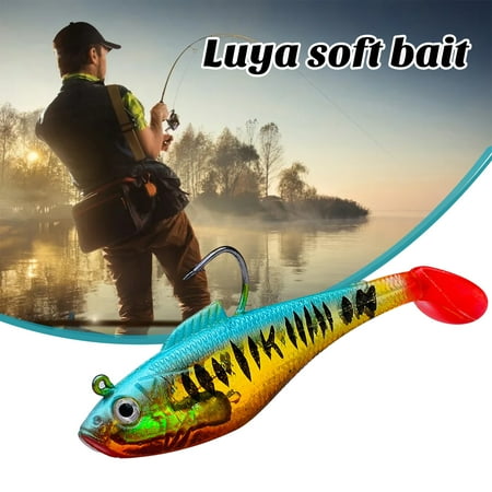 Duixinghas Fishing Lure Soft Baits Simulation Silicone Swimbait 8cm/9.5g Bionic Bait Reusable Freshwater & Saltwater Artificial T-Tail Bait Fishing Tackle for Sea Fishing Boat Fishing