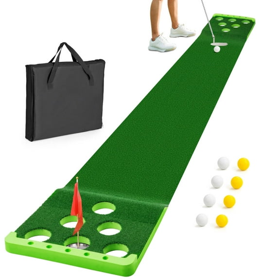 Feisi Sport Golf Pong Hitting & Putting Mats with Front Border for Indoor & Outdoor, 8 Pieces
