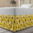 thumbnail image 1 of Autumn Bed Skirt, Fall Seasonal Pattern of Oak Leaves and Acorns Ecology Elements Nature Print, Elastic Bedskirt Dust Ruffle Wrap Around for Bedding Decor, 4 Sizes, Yellow Cream Brown, by Ambesonne, 1 of 2