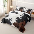 thumbnail image 3 of Erosebridal Cowhide Hide Quilt King,Rustic Farm Animal King Coverlet Set For Boys,3pcs, 3 of 7