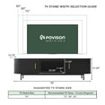 thumbnail image 5 of POVISON-78.74"Mid-Century Modern Glossy Sintered Stone Tabletop TV Stand,Black Tambour Door Media Console,Rolling Door TV Console, 5 of 8