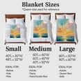 thumbnail image 4 of Impressionist Style Flannel Blanket for Bed,Travel and Camping, Modernism Sunrise Ocean Oil Painting Super Soft Cozy Blanket for All Seasons 32"x48", 4 of 7