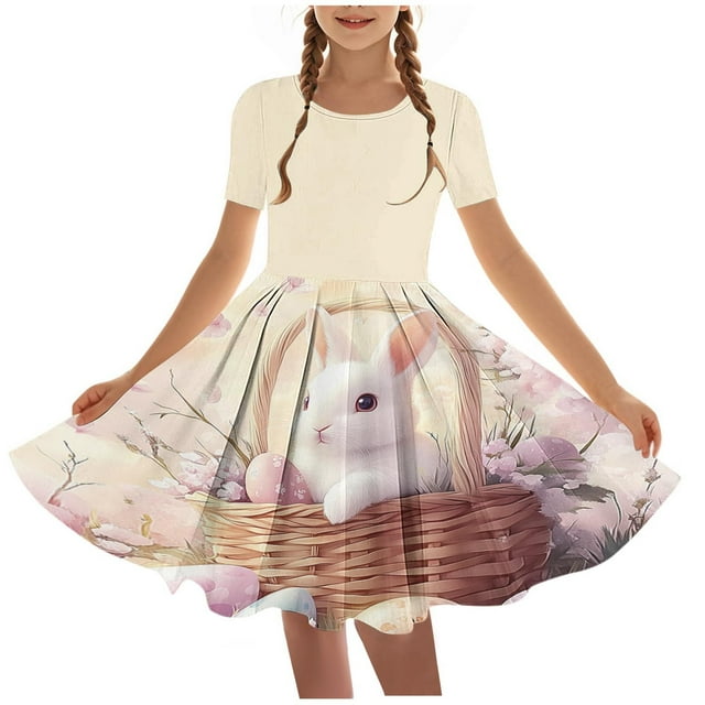 LOVZFMLL Robe Imprimée Mignonne pour Enfants Camisole Extensible Robe Sans Manches Robe Trapèze