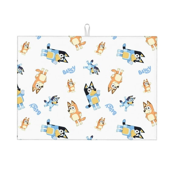 Gokiu Bluey for Microfiber Dish Drying Mat Large 18" x 24" Absorbent Dish Drainer Kitchen Counter Mat for Kitchen Counter Dish Drying Pad