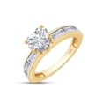 thumbnail image 2 of AFFY 2.50CT Heart & Baguette Moissanite Diamond Promise Ring for Women 14K Yellow Gold over Silver-10.5, 2 of 5