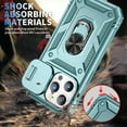 thumbnail image 4 of ELEHOLD Rugged Case for iPhone 15 Pro Max,Heavy Duty Hybrid Camera Lens Protector 360° Rotation Ring Holder Card Slot Kickstand Function Anti-Slip Shockproof Armor Case,Green, 4 of 11