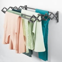 Clothes Drying Rack with 8 Rungs for Hanging Clothes – Wall-Mounted Clotheshorse with Extendable Properties