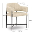 thumbnail image 3 of TOV Furniture Sezanne Taupe Textured Performance Boucle Dining Chair, 3 of 7