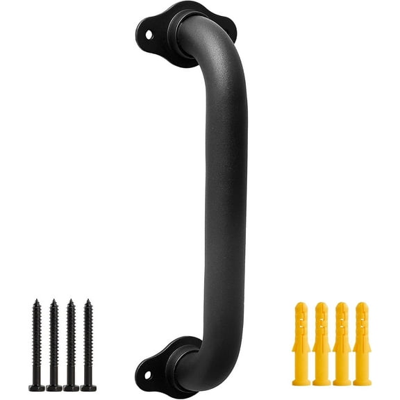 12 Inch Wall Mount Stairs Hand Rails Indoor - 1FT Metal Pipe Handrail, Outdoor Stairway Steps Safety Railing, Deck Porch Rail, Safety Grab Bar for Stairs (Matte Black)