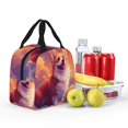 thumbnail image 4 of Yiaed Sunset Cloud Corgi Print Insulated Lunch Bag Reusable Cute Tote Lunch Box, Leakproof Cooler Lunch Bags for Work Office Travel School Picnic, 4 of 5