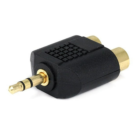 3.5mm TRS Stereo Plug to 2x RCA Jack Splitter Adapter_ Gold Plated