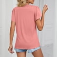 thumbnail image 4 of Inverlee T Shirts for Women V Neck Dressy Casual Short Sleeve Tops Boho Solid Color Shirts Flowy Vacation Tunic Blouse Tee Summer Fashion, 4 of 6