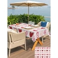 thumbnail image 4 of Outdoor Tablecloth with Umbrella Hole and Zipper, Valentine's Day Rectangle Table Cloth 60x102 Inch Waterproof Tablecloth, Colorful Loves Heart Romantic Beige Picnic Table Cover for Patio Camping, 4 of 7