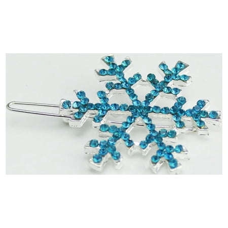 HONMEET 6Pcs Bridal Hairpins with Assorted Crystal Snowflake Design Plated Silver Alloy for Formal Events