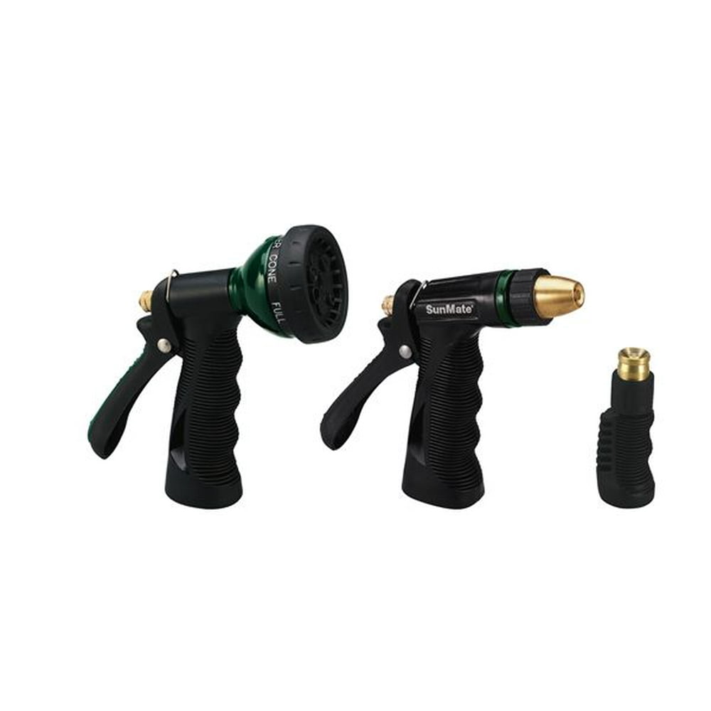 Orbit 3 Piece Adjustable Garden Hose Spray Nozzle Set Lawn Water