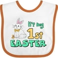 thumbnail image 3 of Inktastic It's My 1st Easter with Cute Chick and Bunny Boys or Girls Baby Bib, 3 of 4