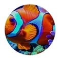 thumbnail image 4 of Orinice Clown Fish Coral Aquarium Round Table Cover Stain Resistant Washable Indoor Outdoor Tablecloth Kitchen Dining Wedding Parties Picnic Farmhouse 100% Polyester Fiber 31-35, 4 of 8