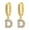 D, variant on Dainty Gold Plated Initial Hoop Earrings Letter Alphabet Dangle Earrings Fashion Sparkly Rhinestone Letter Initial Pendant Drop Earrings For Women Valent Mother's Day Gifts for