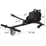 HoverTech 1 Go Cart Adjustable Seat Attachment for 6.5 Hover-Board Buggy - Black
