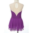 thumbnail image 6 of iiniim Figure Skating Dress for Girls Sleeveless Hollow Back Rhinestone Ice Skating Ballet Leotard Dance Purple 12, 6 of 7