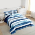 thumbnail image 3 of Homewish Graffiti Geometric Stripe Queen Comforter Set,Modern Abstract Artistic Bedding Sets,Blue White Bedding Comforter Set For Kids,Breathable Home Decor Reversible,3pcs, 3 of 8