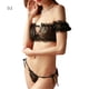 thumbnail image 1 of Conjunto de ropa interior con perspectiva encantadora para mujer, lencería con braga superior de hilo de malla, negro, L Noticed XX000219-06, 1 of 7