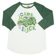 thumbnail image 1 of Tees2urdoor Loads of Luck Raglan, Adult 4X-Large, Green, 1 of 5