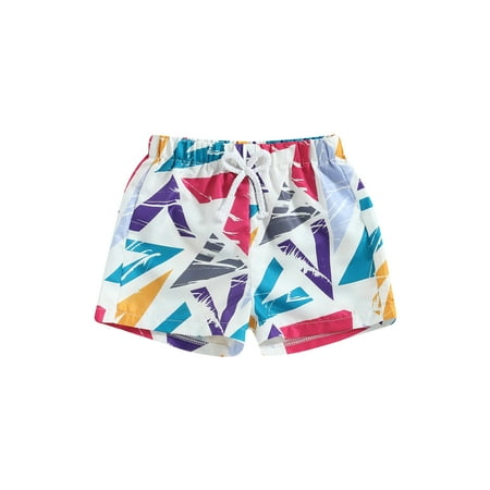 

Sunisery Toddler Boys Swim Trunks Summer Quick Dry Beach Shorts Geometric Wavy Print Elastic Drawstring Bathing Suit Swimsuit