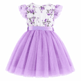 thumbnail image 2 of Lanbubble Girls Floral Tulle Dress Flutter Sleeve Tutu Princess Party Dress 3-7 Years, 2 of 10